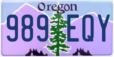 OR license plate 989EQY