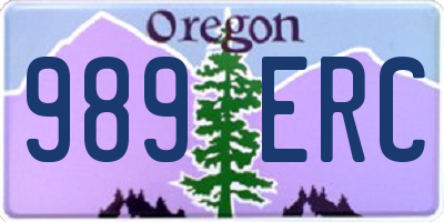 OR license plate 989ERC