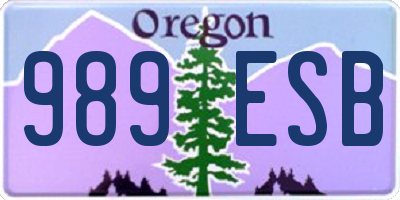 OR license plate 989ESB