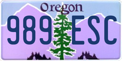 OR license plate 989ESC