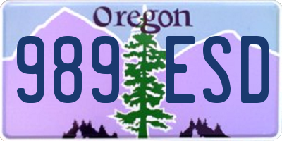 OR license plate 989ESD