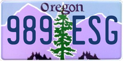 OR license plate 989ESG
