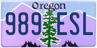 OR license plate 989ESL