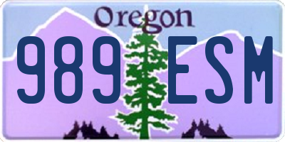 OR license plate 989ESM