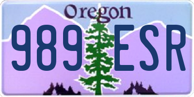 OR license plate 989ESR
