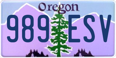 OR license plate 989ESV