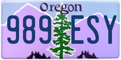 OR license plate 989ESY