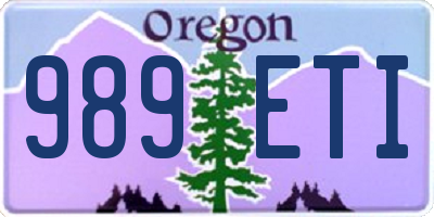 OR license plate 989ETI