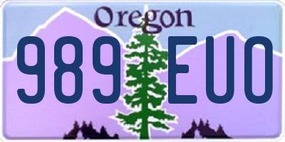 OR license plate 989EUO