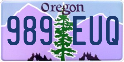 OR license plate 989EUQ