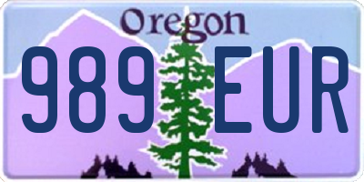 OR license plate 989EUR