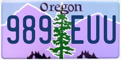 OR license plate 989EUU