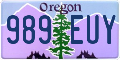OR license plate 989EUY