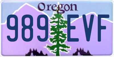 OR license plate 989EVF