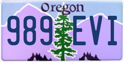 OR license plate 989EVI