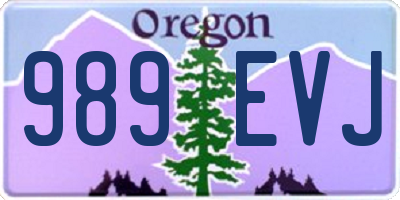 OR license plate 989EVJ