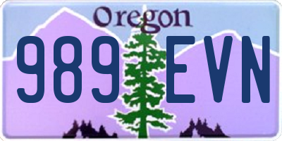 OR license plate 989EVN