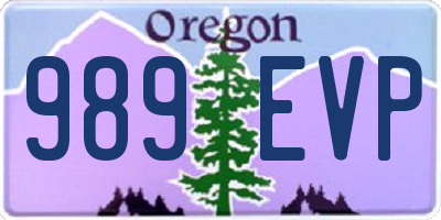 OR license plate 989EVP