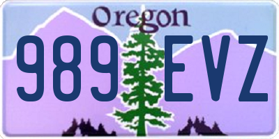 OR license plate 989EVZ