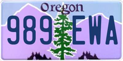 OR license plate 989EWA
