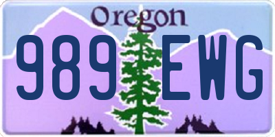 OR license plate 989EWG