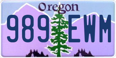 OR license plate 989EWM