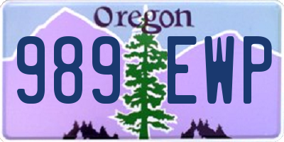 OR license plate 989EWP