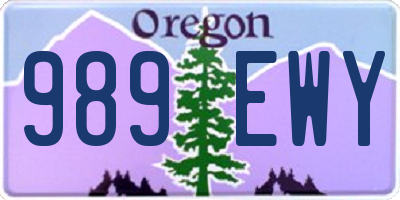 OR license plate 989EWY