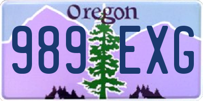 OR license plate 989EXG