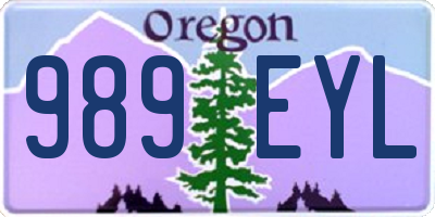 OR license plate 989EYL