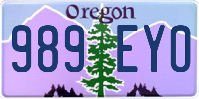 OR license plate 989EYO