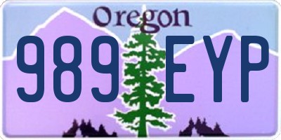 OR license plate 989EYP