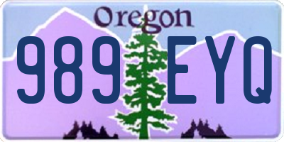 OR license plate 989EYQ