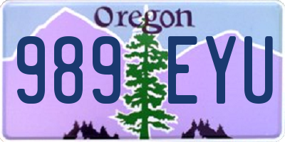 OR license plate 989EYU