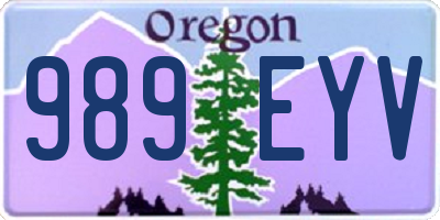 OR license plate 989EYV