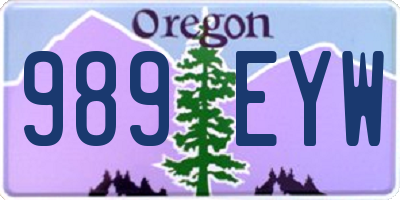 OR license plate 989EYW