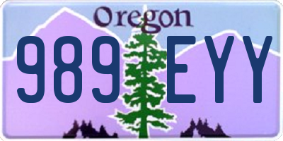 OR license plate 989EYY
