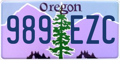 OR license plate 989EZC