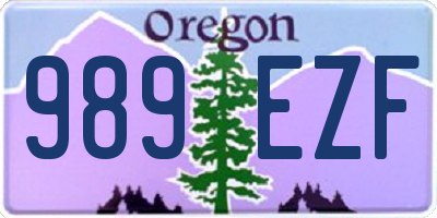 OR license plate 989EZF
