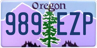 OR license plate 989EZP