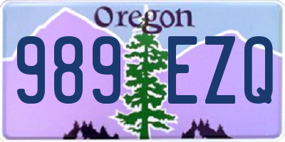 OR license plate 989EZQ