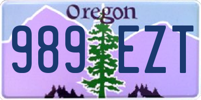 OR license plate 989EZT
