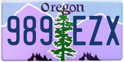 OR license plate 989EZX