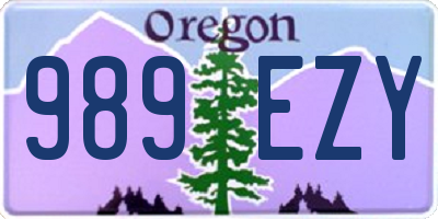 OR license plate 989EZY