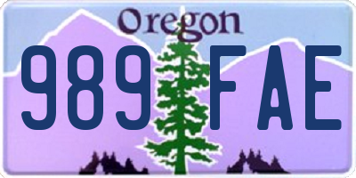 OR license plate 989FAE