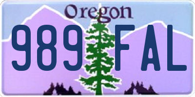 OR license plate 989FAL