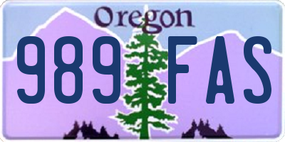 OR license plate 989FAS