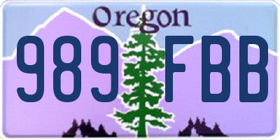 OR license plate 989FBB