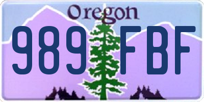 OR license plate 989FBF