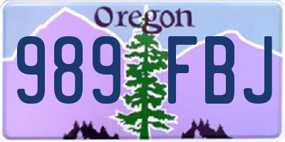 OR license plate 989FBJ